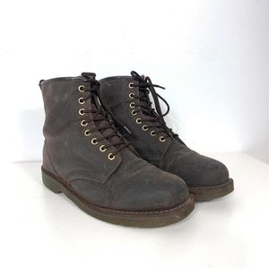 DR. MARTEN ORIGINAL 1461 BROWN FABRICS HIGH TOP BOOTS